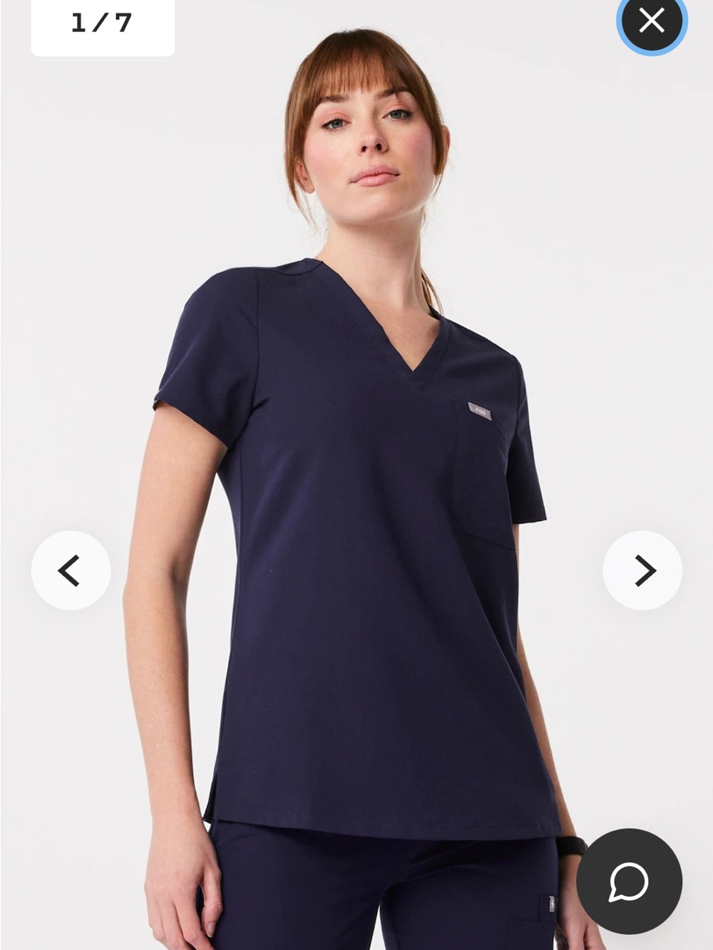 Figs Catarina Scrub Top   Navy.  NWT